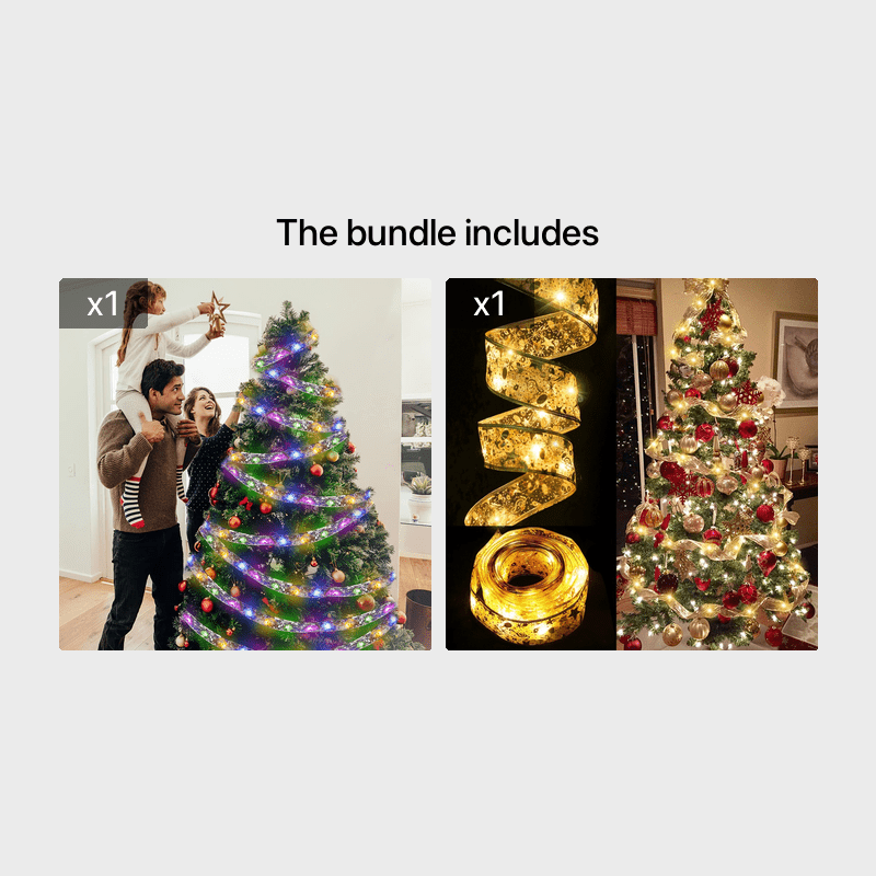 1pcled Ribbon Light Ribbon Ribbon Light String Christmas Tree Decoration Lights 2 Meters 20 Lights