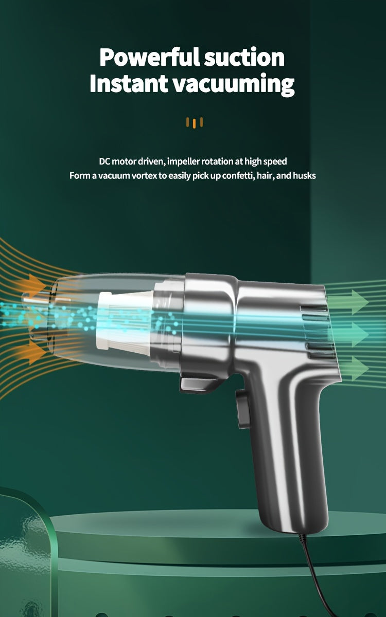 Car Vacuum Cleaner - Powerful 3Kpa Suction, Corded (3M), Lightweight Handheld Car Vacuum Cleaner, Single-Point Exhaust, Suitable for Cars, Trucks, Home - Lightweight And Portable, Without Battery