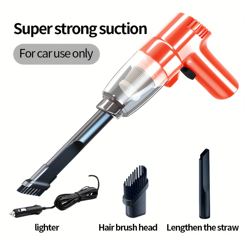 Car Vacuum Cleaner - Powerful 3Kpa Suction, Corded (3M), Lightweight Handheld Car Vacuum Cleaner, Single-Point Exhaust, Suitable for Cars, Trucks, Home - Lightweight And Portable, Without Battery