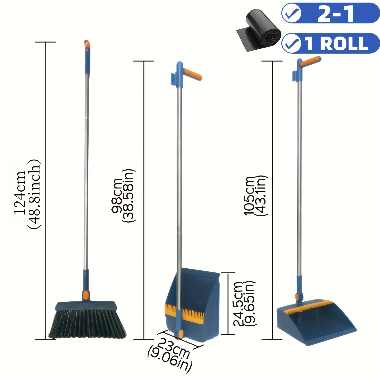 3pcs/set Stainless Steel Household Broom, Dustpan, and Brush Set | Efficient Sweeping and Scrubbing with Comb Tooth Dustpan, Ideal for Hard Floor Cleaning, Essential for Outdoor and Patio Use - Cozy Home