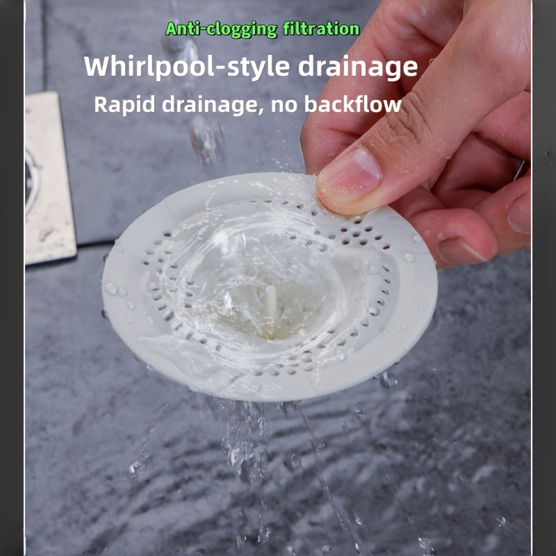 Vortex Floor Drain & Anti-Clogging Rotary Hair Collector - Heavy-Duty Plastic Sink Drain Cover with Vortex System, Fit for Shower, Bathtub, Sinks - Easy-Clean Bath/Kitchen Drain (No Chemicals/Drain Snake Needed) - Cozy Home