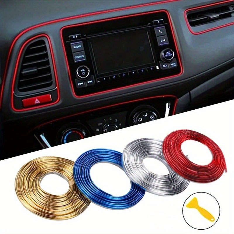 Universal Car Moulding Decoration Flexible Strips 3m/118.11inInterior Auto Mouldings Car Cover Trim Dashboard Door Car-styling