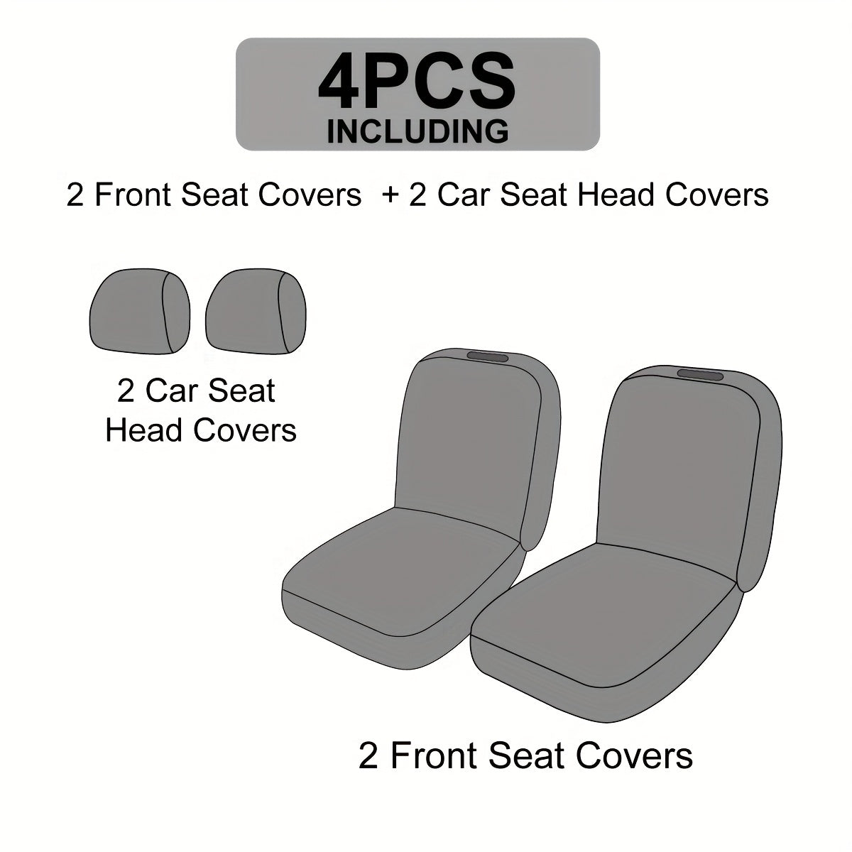 Front Pair Car Seat Covers, Breathable Polyester Split Automotive Front Seat Cushion Covers, Vehicle Seat Protectors Universal For Cars, Trucks Christmas Gift