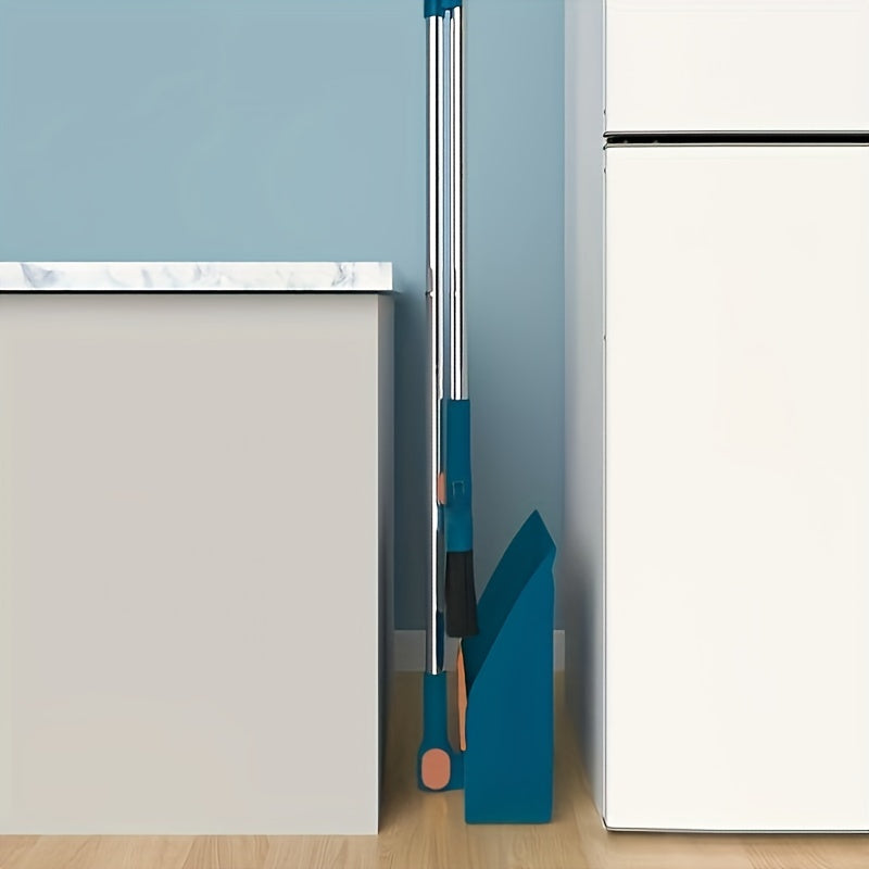 1set, Household Broom And Dustpan Set, Long Handle Floor Cleaning Broom Dustpan Set, Rotatable Broom And Dustpan With Comb Tooth, To Remove Dust And Garbage, For Home, Kitchen, Room, Office, Cleaning Supplies, Cleaning Tool, - Cozy Home