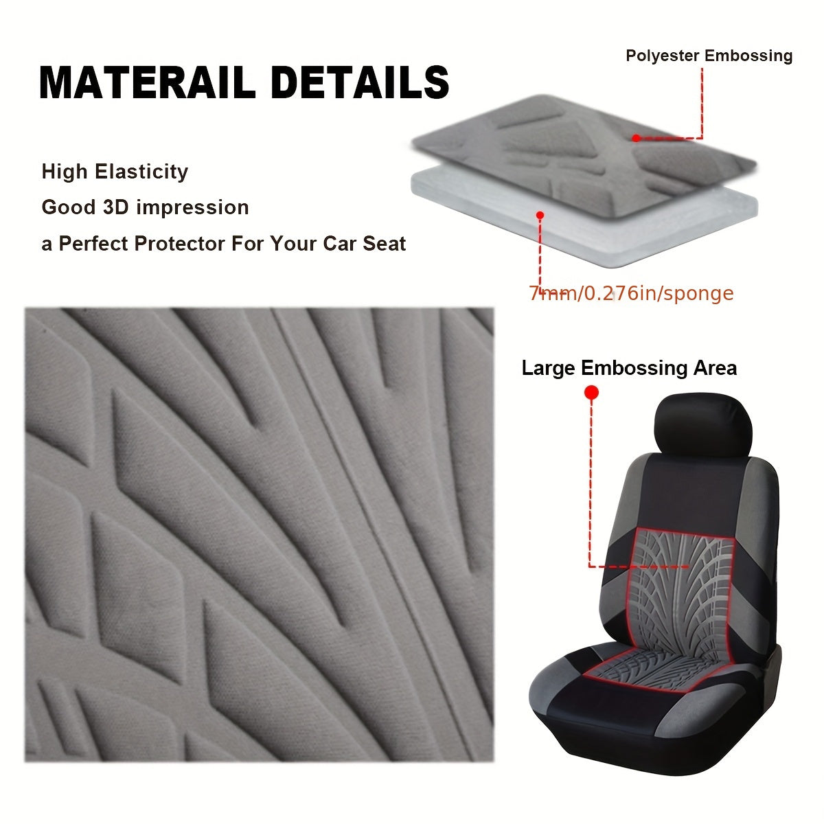 Front Pair Car Seat Covers, Breathable Polyester Split Automotive Front Seat Cushion Covers, Vehicle Seat Protectors Universal For Cars, Trucks Christmas Gift
