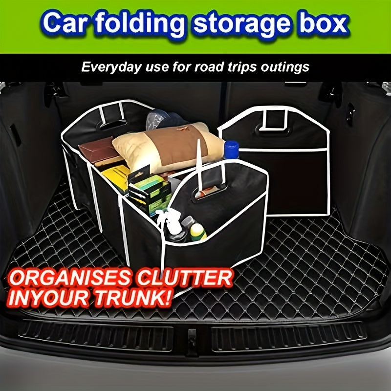 Foldable Car Trunk Storage Bag, Waterproof Car Storage Bag, Portable Large Capacity Trunk Storage Bag With 3 Compartments, Universal Version Suitable For SUV, Sedans, Trucks