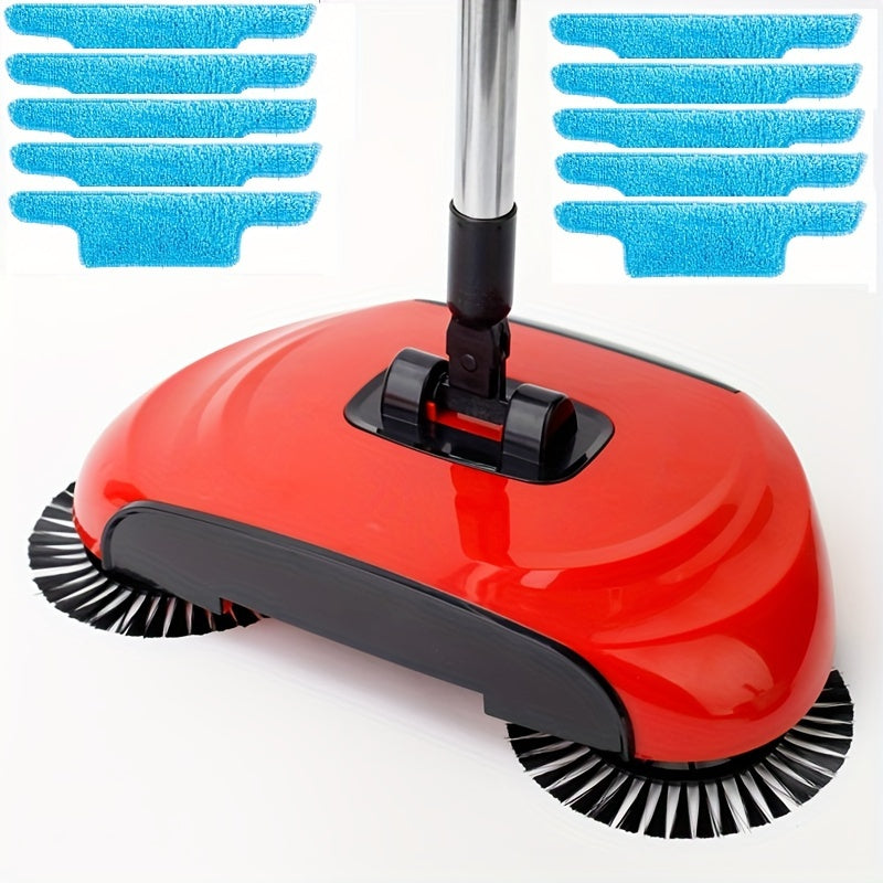 3-in-1 Cordless Push Broom Dustpan & Mop Combo - Lightweight Ergonomic Handle, Durable Plastic for Hardwood Floors & Tile - Space-Saving Multi-Functional Cleaning Tool for Home Use, Modern Aesthetic, Efficient Design - Cozy Home