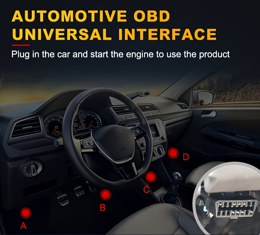 Professional OBD2 Car Scanner Diagnostic Tool - Suitable for Reading Vehicle Codes, Clearing Fault Codes, 35901 Trouble Code Library, Real-Time Data Stream, Oxygen Sensor Tester, Battery Voltage Reading, Mode 6/8 Detection