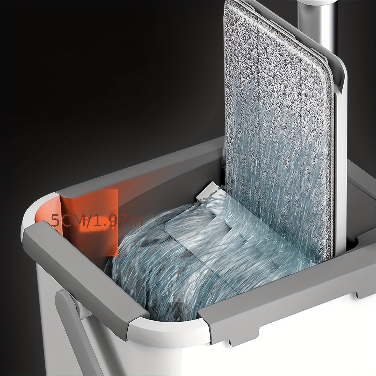 Wet and Dry Mop Set, Flat Mop with Built-in Scraper and Bucket, Suitable for Kitchen, Bathroom, Bedroom, and Living Room Floors, Plastic and Stainless Steel Handle, Rotating Washable Mop System, Cleaning Tool - Cozy Home