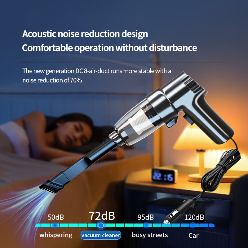 Car Vacuum Cleaner - Powerful 3Kpa Suction, Corded (3M), Lightweight Handheld Car Vacuum Cleaner, Single-Point Exhaust, Suitable for Cars, Trucks, Home - Lightweight And Portable, Without Battery
