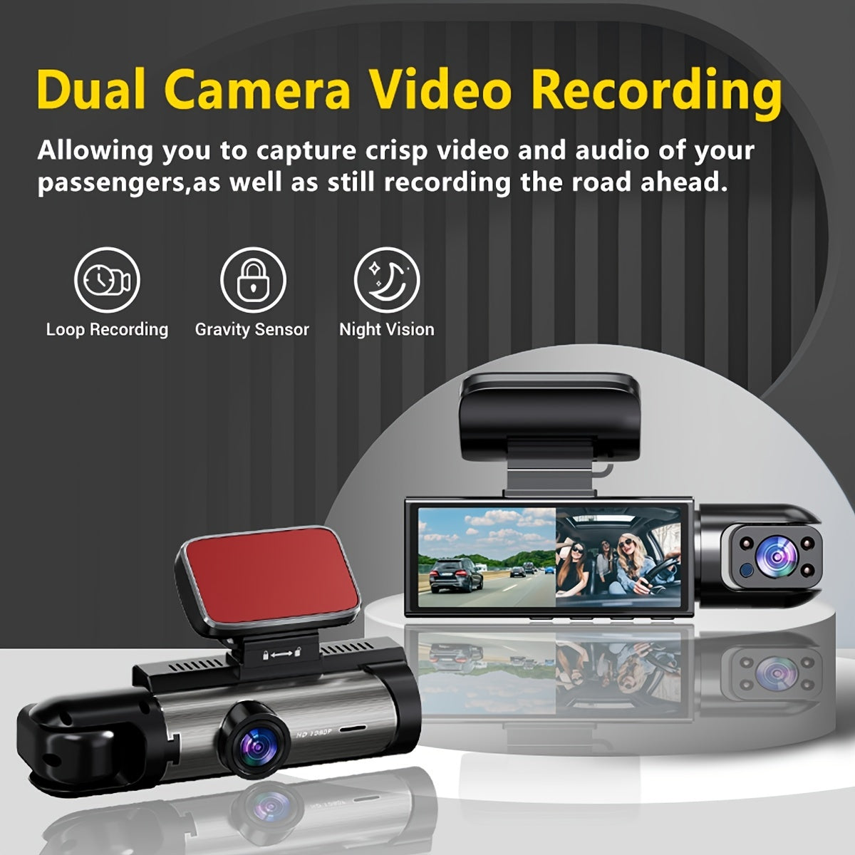 NTTAMHM Dual Camera Dash Cam with 3.16