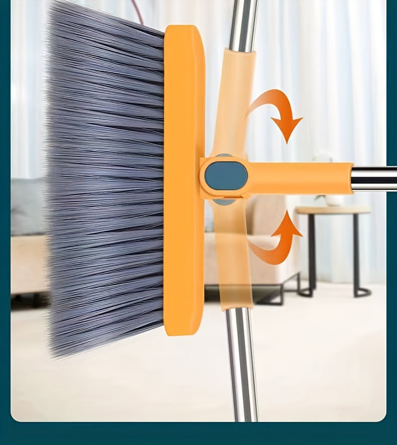1set, Household Broom And Dustpan Set, Long Handle Floor Cleaning Broom Dustpan Set, Rotatable Broom And Dustpan With Comb Tooth, To Remove Dust And Garbage, For Home, Kitchen, Room, Office, Cleaning Supplies, Cleaning Tool, - Cozy Home