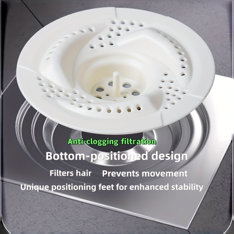 Vortex Floor Drain & Anti-Clogging Rotary Hair Collector - Heavy-Duty Plastic Sink Drain Cover with Vortex System, Fit for Shower, Bathtub, Sinks - Easy-Clean Bath/Kitchen Drain (No Chemicals/Drain Snake Needed) - Cozy Home