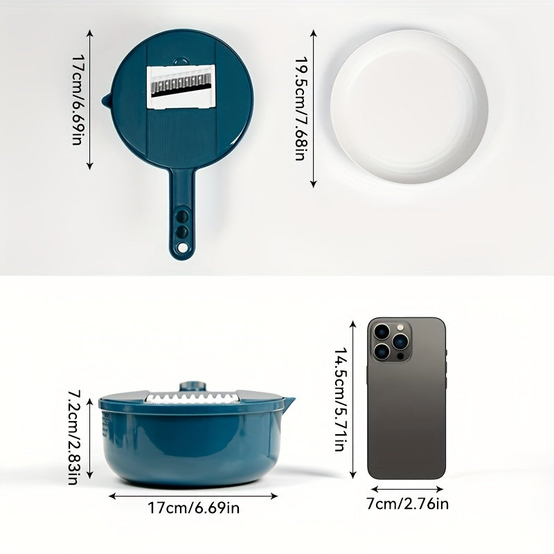 11pcs, 12-in-1 Multi-Function Vegetable Chopper for Carrots, Potatoes, Radish, and More – Manual Slicer, Shredder, and Grater – Essential Kitchen Tool - Cozy Home