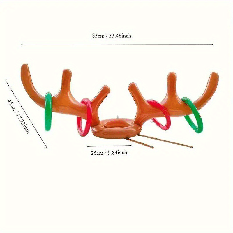 5pcs Inflatable Reindeer Antler Ring Toss Party Game Set - Perfect for Christmas Parties, New Year's Eve, and Birthday Party Decorations - Durable PVC Material - Ideal for Holiday Celebrations and Games