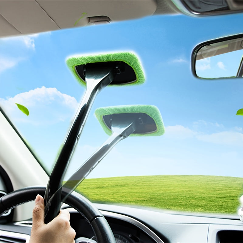 Car Window Cleaning Brush Kit for Windshield Cleaning Tools, Interior Car Wiper with Long Handle, Automotive Accessories.