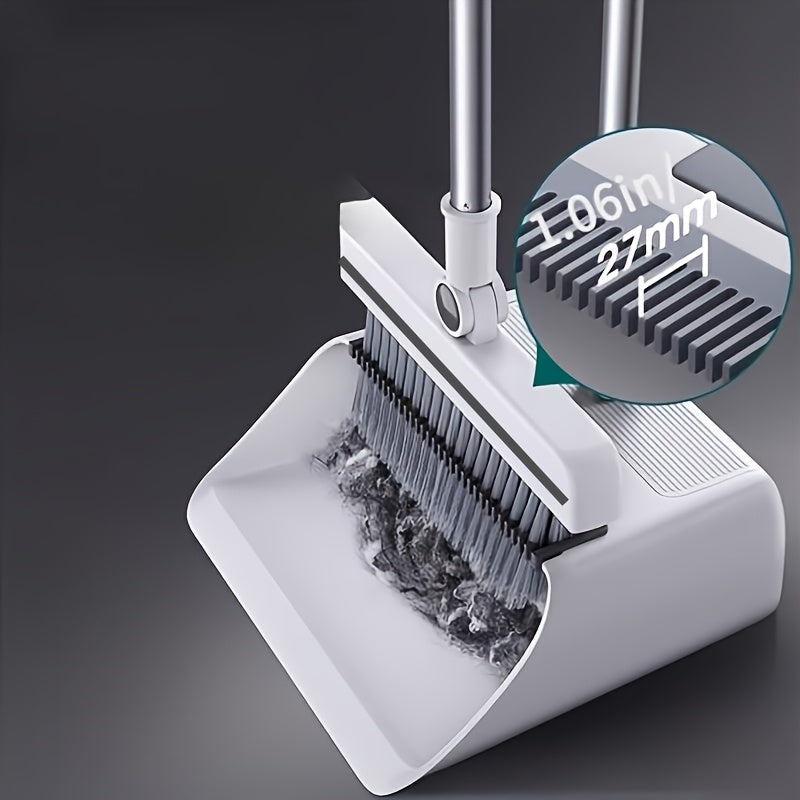 3pcs/set Stainless Steel Household Broom, Dustpan, and Brush Set | Efficient Sweeping and Scrubbing with Comb Tooth Dustpan, Ideal for Hard Floor Cleaning, Essential for Outdoor and Patio Use - Cozy Home