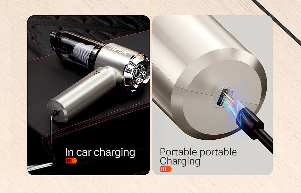 SZUK New Mini Car Vacuum Cleaner 985000Pa Wireless Vacuum Cleaner Powerful Suction Handheld Portable Vacuum Cleaner for car - Cozy Home
