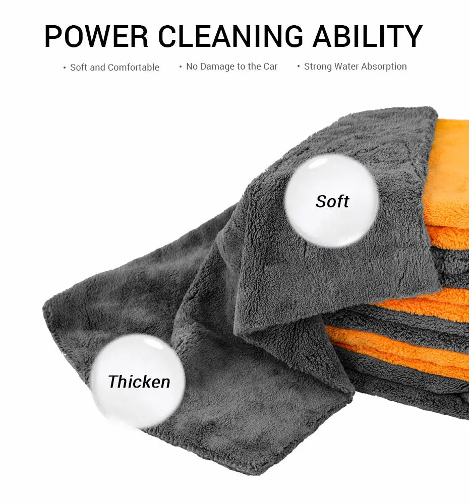 Microfiber Cleaning Towel 1/3/6/9pcs Micro Fiber Wash Towels Extra Soft for Car Home Cleaning Drying Cloth Car Wash Rags 40x40CM