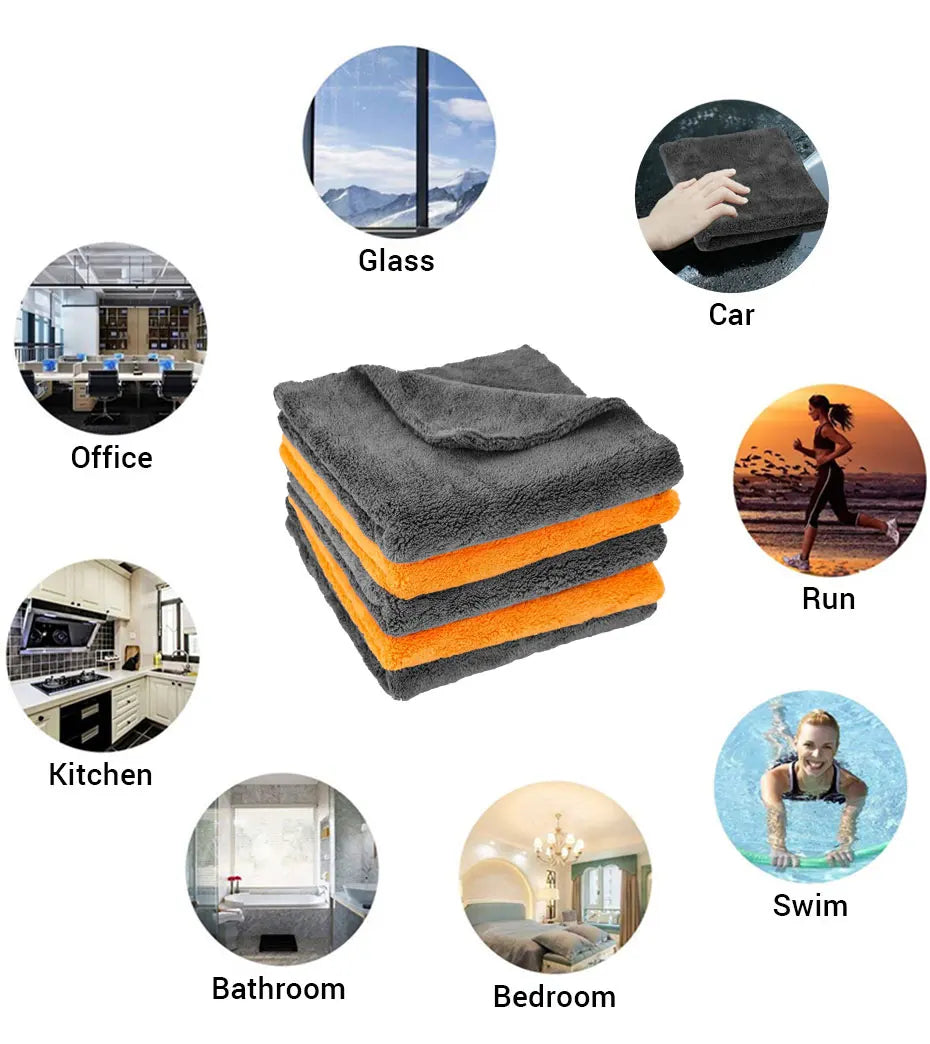 Microfiber Cleaning Towel 1/3/6/9pcs Micro Fiber Wash Towels Extra Soft for Car Home Cleaning Drying Cloth Car Wash Rags 40x40CM