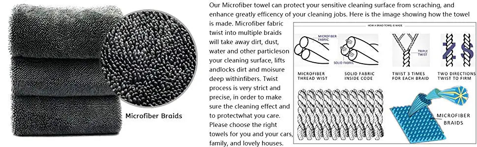 Microfiber Twist car wash towel Professional Car Cleaning Drying Cloth towels for Cars Washing Polishing Waxing Detailing