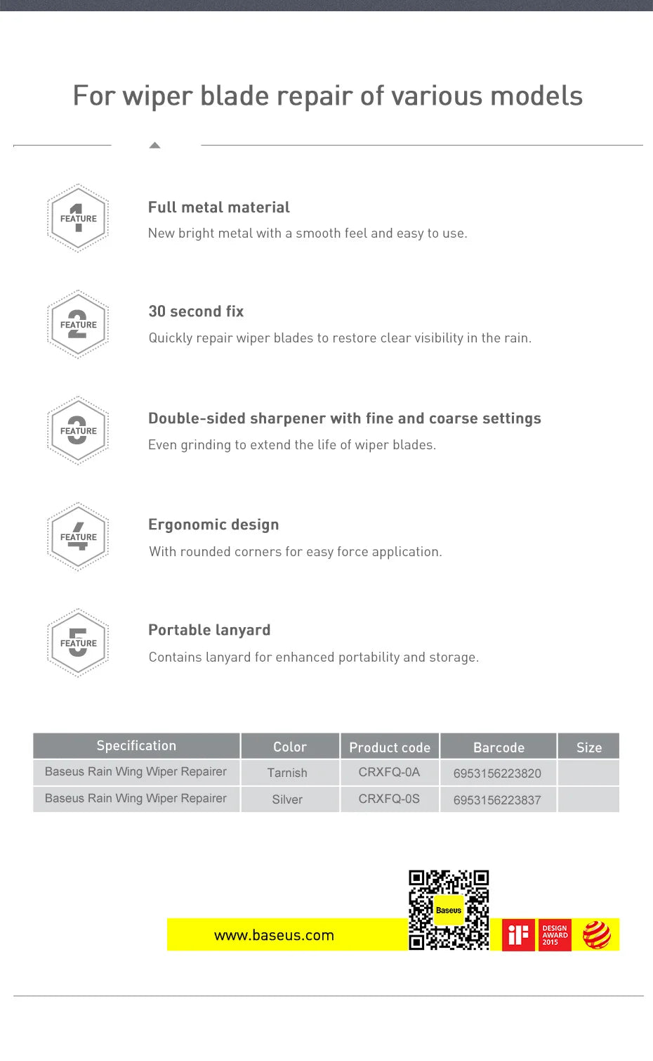 Baseus Car Wiper Blade Repair Universal Auto Windshield Wiper Refurbish Tool Car Windshield Wiper Blade Repair Kit Accessories