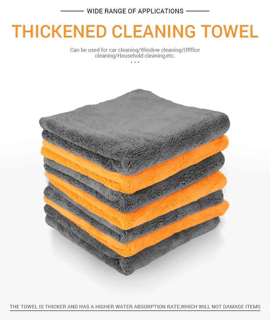 Microfiber Cleaning Towel 1/3/6/9pcs Micro Fiber Wash Towels Extra Soft for Car Home Cleaning Drying Cloth Car Wash Rags 40x40CM