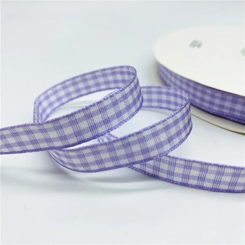 5yards/Lot 10mm Plaid Ribbon Christmas Decor Ribbon For Handmade Design Christmas Decoration DIY Gift Wrapping