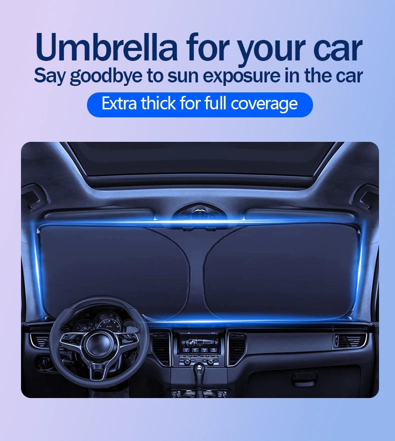 Car Sunshade UV reflection Windshield Umbrella Front Sun Shade Parasol Foldable Summer Protection Car Seat Heat Insulation