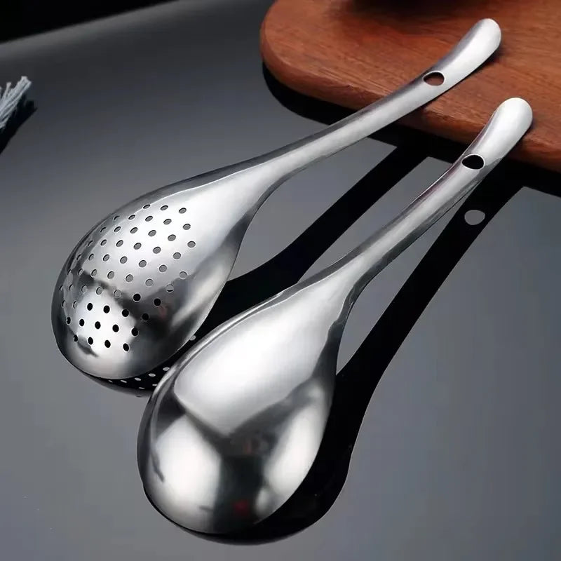 Stainless Steel Strainer Spoon Kitchen Colander Spoon Spoon Filter Strainer Food ScoopPerforated Skimmer Colander