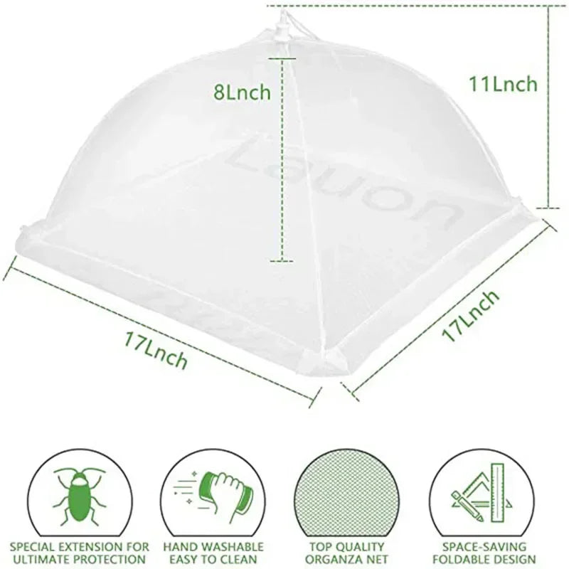 Foldable Food Mesh Cover Fly Anti Mosquito Pop-Up Food Cover Umbrella Meal Vegetable Fruit Breathable Cover Kitchen Accessories