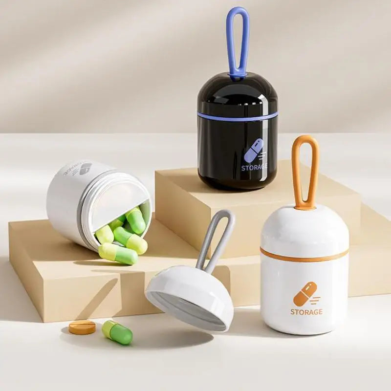Mini Portable Pill Box Health Travel Supply Moisture Proof Daily Medicine Dispensing Two-compartment Medicine Box Storage Box