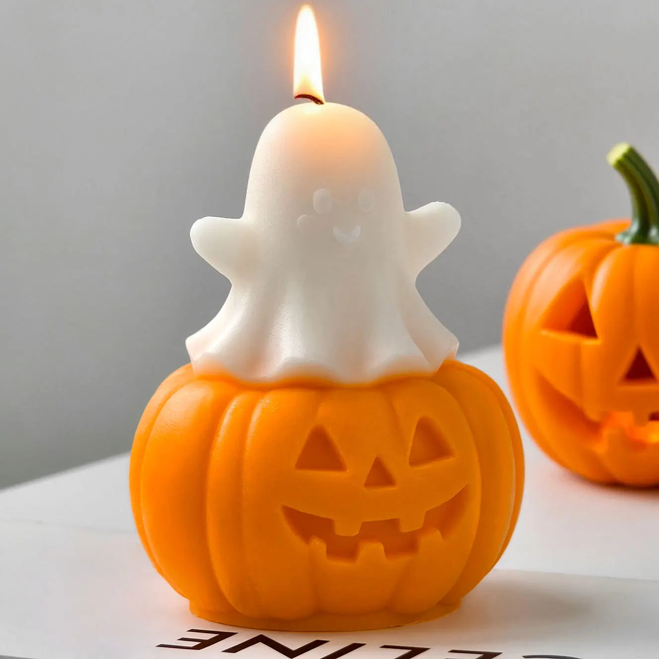 Silicone Mold for Candles Pumpkin and Ghost Shape Room Aromatherapy Plaster DIY Pumpkin Candlestick Candle Molds Halloween Decor