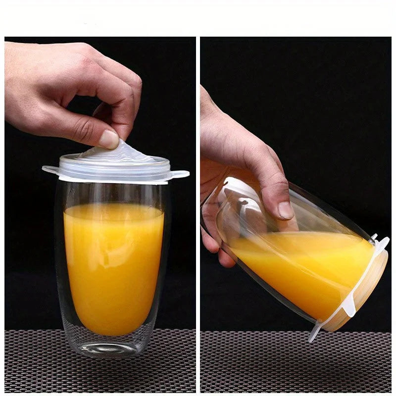 Silicone Elastic Cover - Reusable Food Cover for Bowls, Pans and Pots - Microwave and Refrigerator Safe
