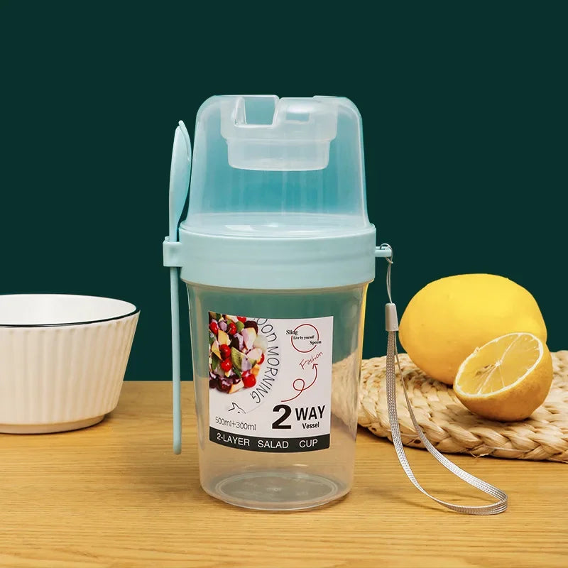 Carry Breakfast Cups, Salad Cups, Yogurt Cereal, Oatmeal Snacks, Parfait Containers and Salad Dressing Holders with Forks!