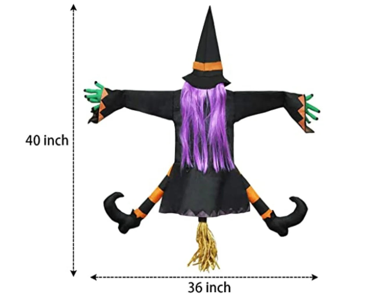 Halloween Witch Crashing Into Tree Decoration 2025 - Animated Witch Doll for Outdoor Yard, Porch & Door Spooky Decor