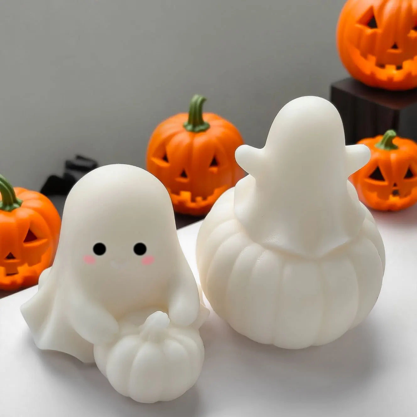 Silicone Mold for Candles Pumpkin and Ghost Shape Room Aromatherapy Plaster DIY Pumpkin Candlestick Candle Molds Halloween Decor