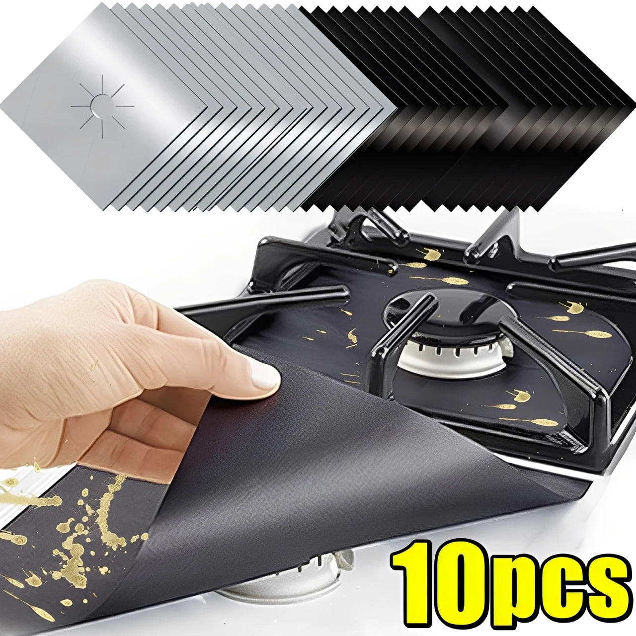 Gas Stove Burner Covers Square Heat-resistant Oil-proof Reusable Stove Protector Pads Non-Stick Stovetop Liner Kitchen Tools