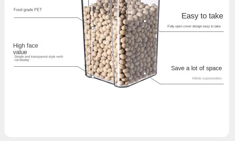 Sealed Jars Kitchen Grain Storage Organizer Large Tank Plastic Moisture-proof Storage Box Household Seasoning Jars Set