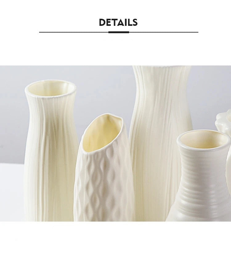 Nordic Plastic Vase Simple Small Fresh Flower Pot Storage Bottle For Flowers Living Room Modern Home Decorations Ornaments