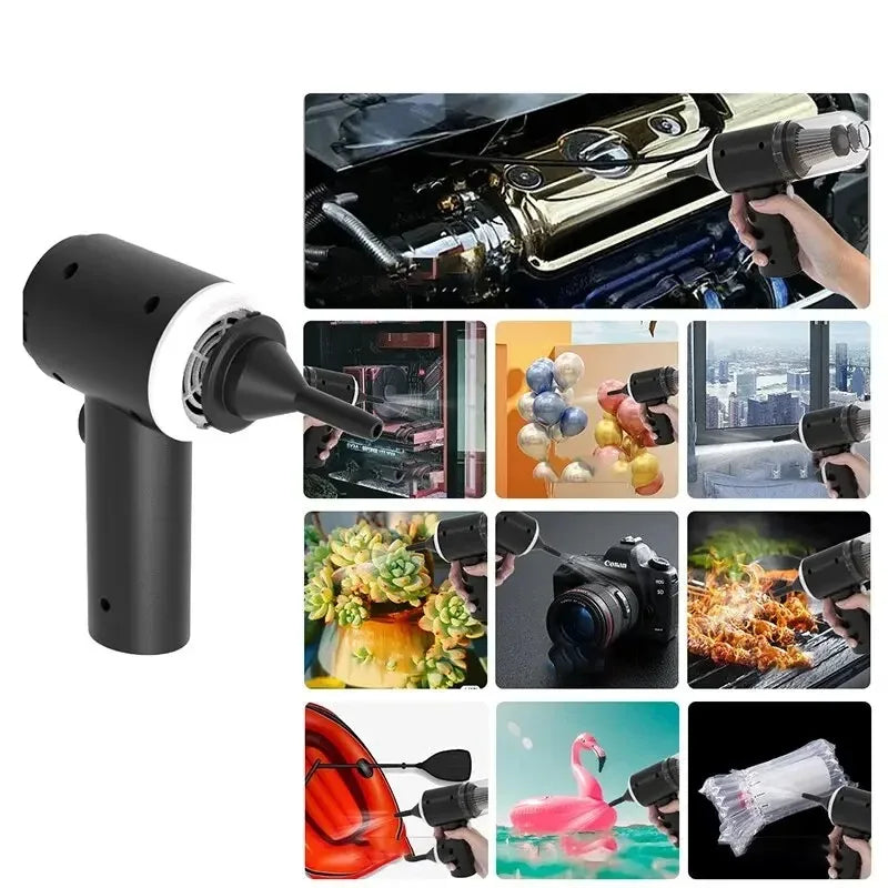 Wireless Car Vacuum Cleaner USB Charging 1200mAh Portable Cleaning Appliance Mini Wet and Dry Blow Vacuum Cleaner Household