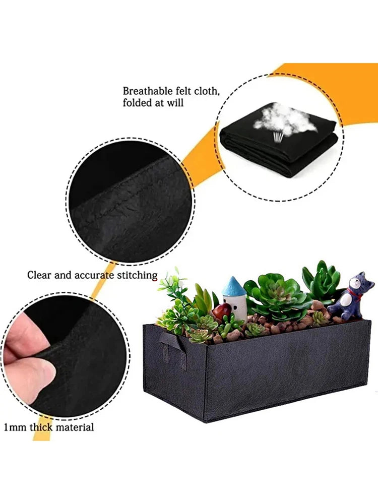 Square Felt Growing Bucket Plant Growth Bag Multi-Functional Vegetable Plant Non-Woven Felt Growing Bag