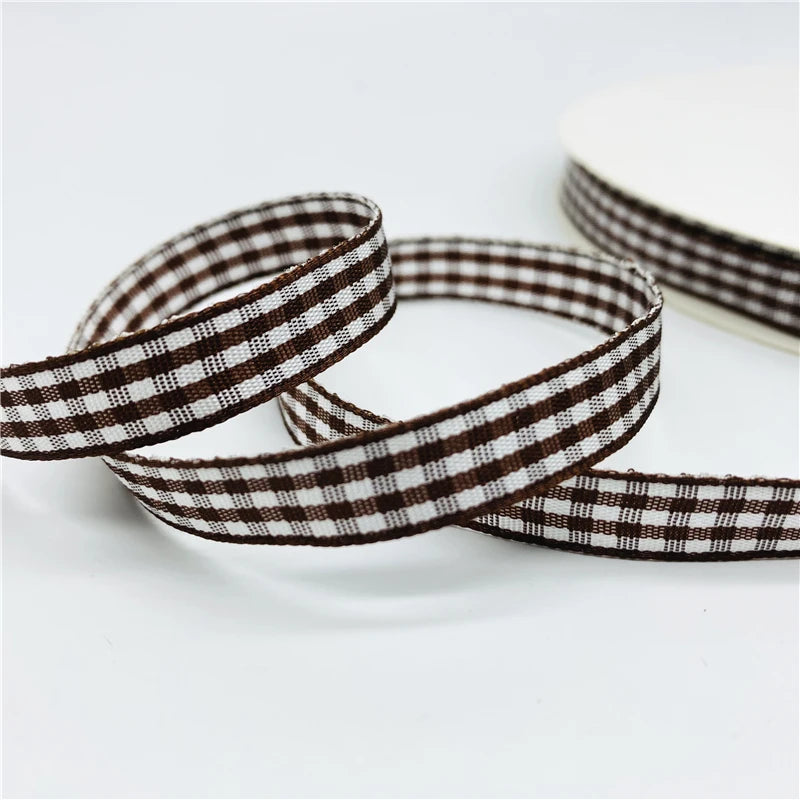 5yards/Lot 10mm Plaid Ribbon Christmas Decor Ribbon For Handmade Design Christmas Decoration DIY Gift Wrapping