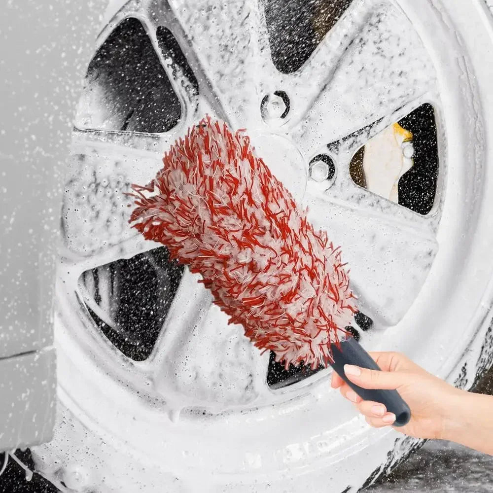 Car Wash Super Plush Microfiber Tire Rim Wheel Hub Cleaning Brush Car Beauty Car Wash Brush Maintenance Tools Cleaning Supplies