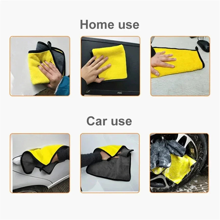 1/2/6pcs Microfiber Cleaning Towel Car Cleaning Cloths Professional Detailing Car Drying Microfiber Towel Wash Towel motorcycle