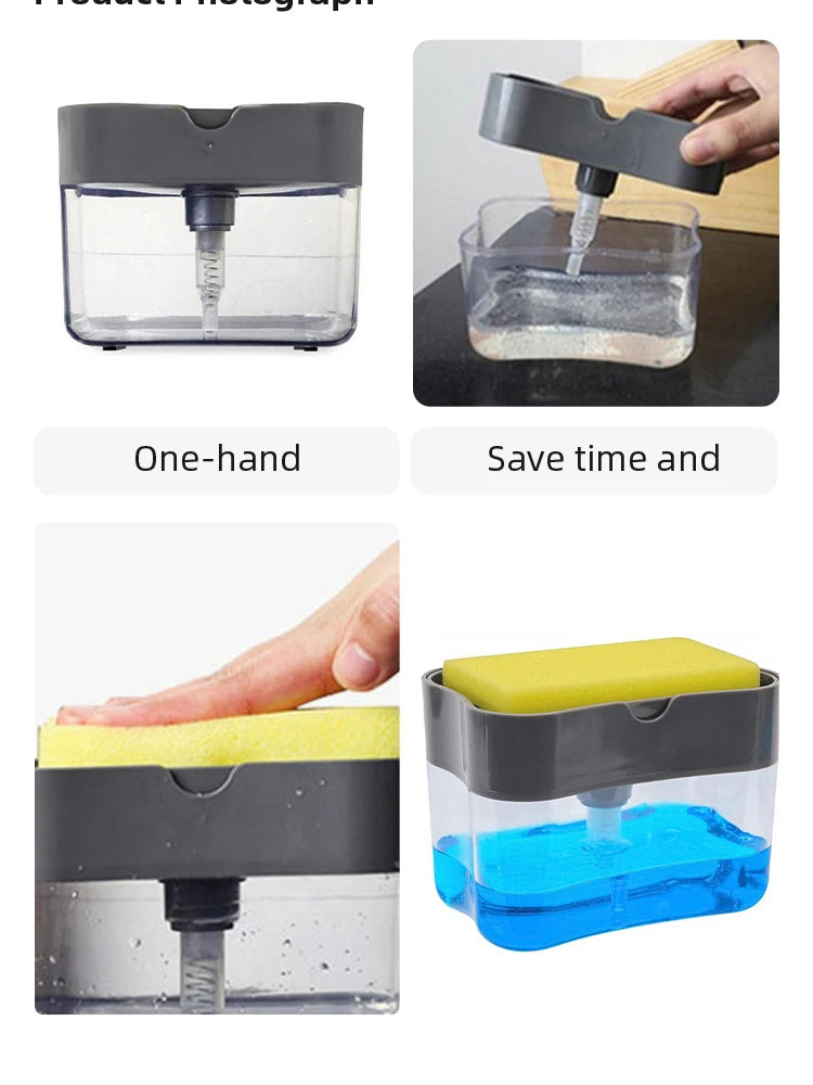 Kitchen Detergent Press Portable Soap Dispenser Pak Clean Cloth Dishwashing Pot Soap Dispenser Cleaning Tool