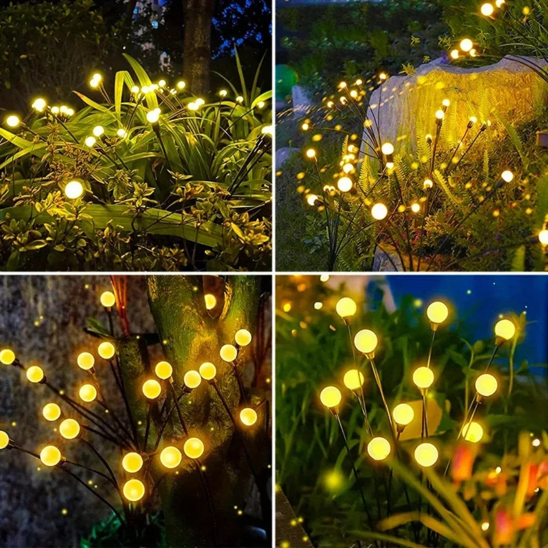 Solar LED Lights Garden Firework Warm Lights Outdoor 6/8 LEDs Waterproof Firefly Lawn Lamps Patio Pathway Decoration