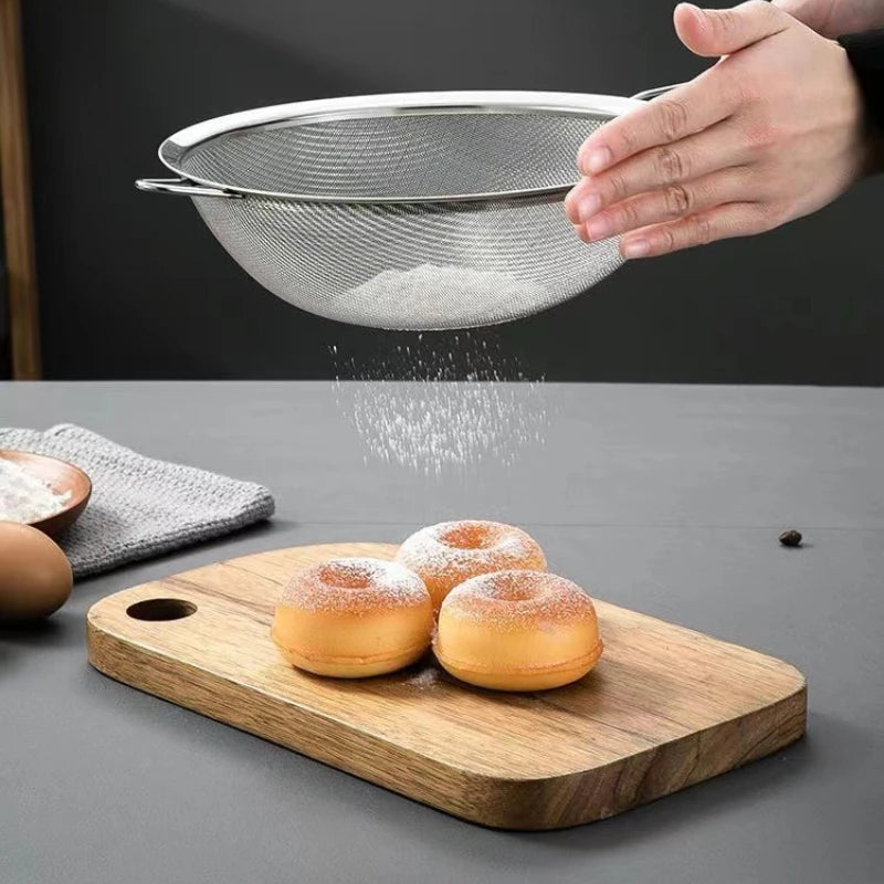 1/3/4Pcs/Set Stainless Steel Wire Fine Mesh Oil Strainer Flour Colander Sieve Sifter Pastry Baking Tools Kitchen Accessories