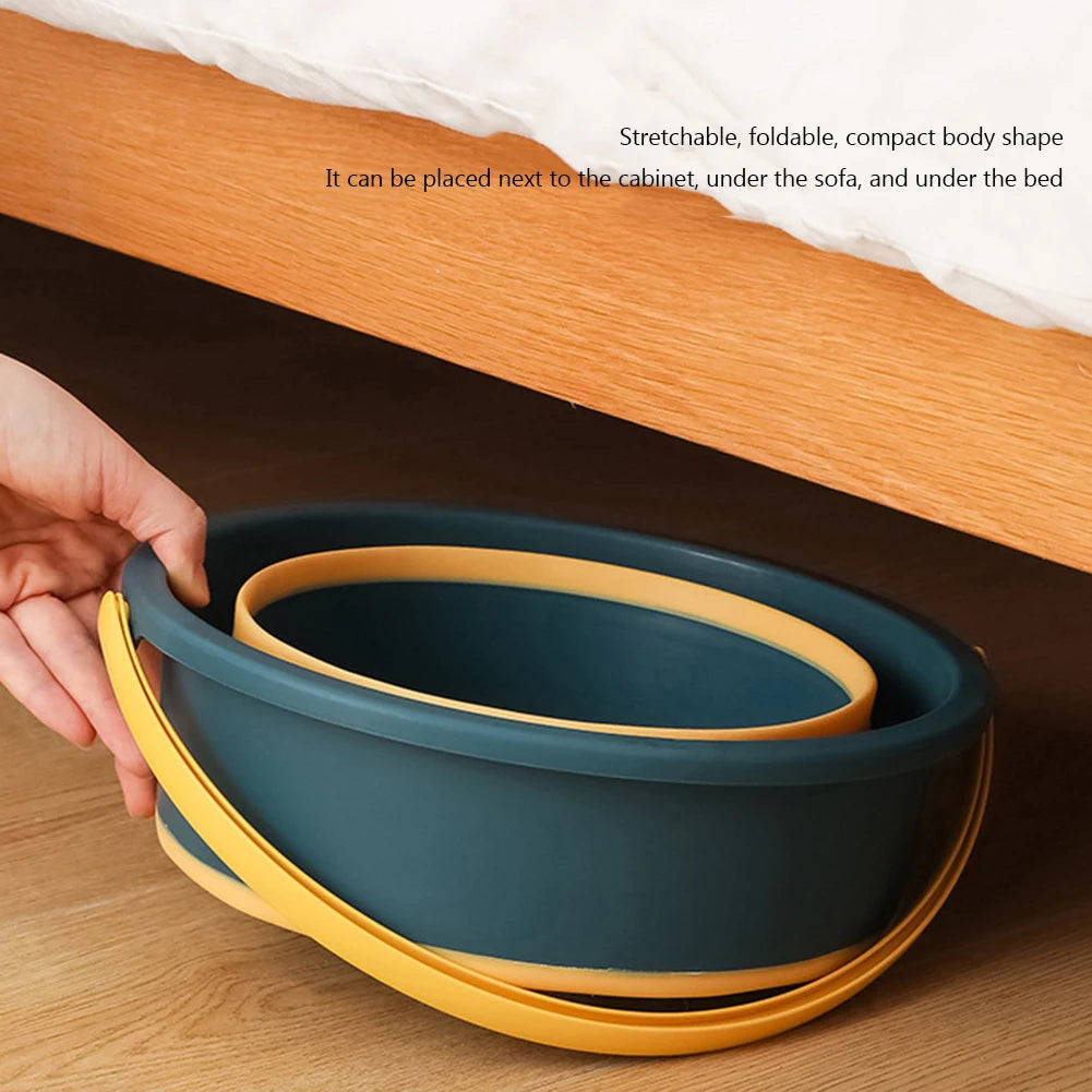 5/10/17L Portable Folding Bucket Multifunctional Thickened Silicone Bucket for Car Washing and Fishing Camping Folding Bucket