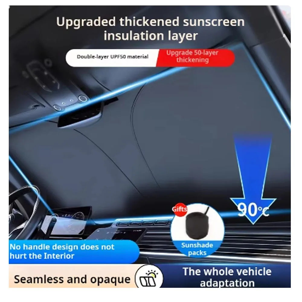 Car Sunshade UV reflection Windshield Umbrella Front Sun Shade Parasol Foldable Summer Protection Car Seat Heat Insulation